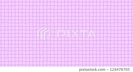 Pink and blue loose hand-drawn check pattern background material 128476705