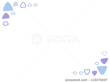 Hand painted blue triangle pattern frame background 128476897