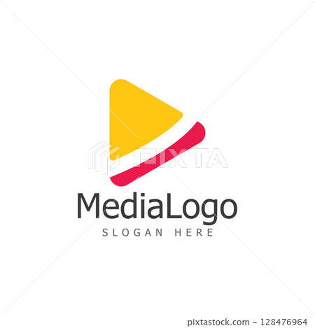 play button media vector logo design template play button media vector logo design template 128476964
