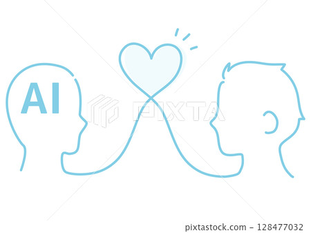 Icon of a man in love with artificial intelligence 128477032