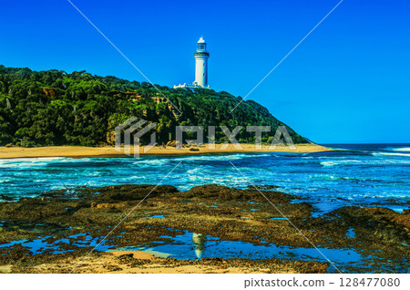 Lighthouse Rocky Coastline Lighthouse Rocky Coastline 128477080