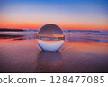 Ocean Sunset Lensball 128477085