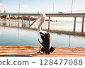 Australian Pelican on the dock 128477088