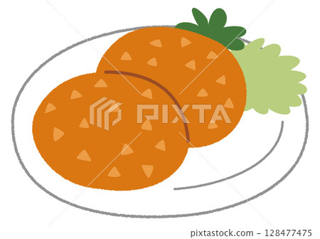 Simple croquette illustration Simple croquette illustration 128477475
