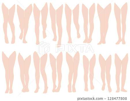 女性腿模插畫集2-14前差不多。一組描繪下半身各種姿勢的插畫 女性腿模插畫集2-14前差不多。一組描繪下半身各種姿勢的插畫 128477808