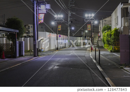 北區，東京的一個住宅區在晚上 128477843