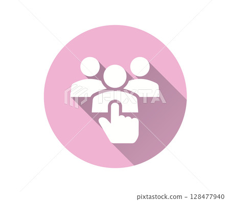 Recruitment flat icon with long shadow for graphic and web design. 128477940