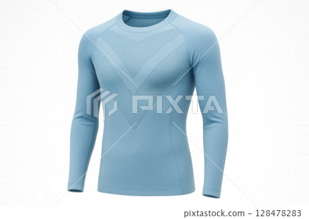 Seamless Cerulean Compression Sports Long-Sleeve Base Layer Shirt Seamless Cerulean Compression Sports Long-Sleeve Base Layer Shirt 128478283