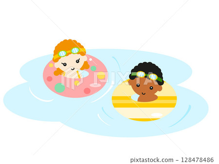 children playing with floats 128478486