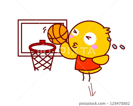Chick playing basketball Chick playing basketball 128478802