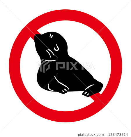 海獅禁止標誌 海獅禁止標誌 128478814