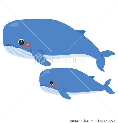 鯨魚父母與孩子的插圖 鯨魚父母與孩子的插圖 128479098
