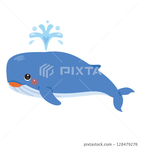 Illustration of a whale spouting Illustration of a whale spouting 128479276