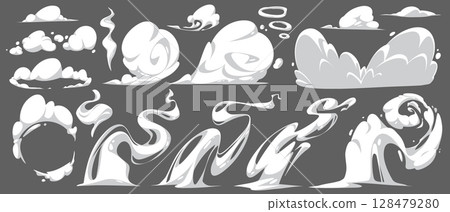 Cartoon smoke effects collection for comic design Cartoon smoke effects collection for comic design 128479280