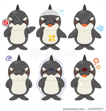 不同州的虎鯨人物插圖集 128479337