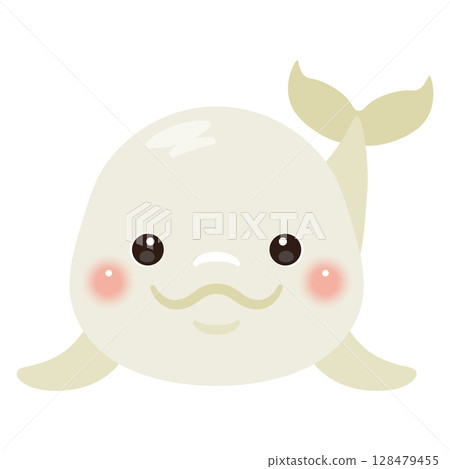 從正面看到的白鯨插圖 128479455