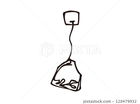 茶包手繪線條圖 128479932