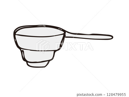 Hand drawn illustration of coffee measuring spoon 128479955