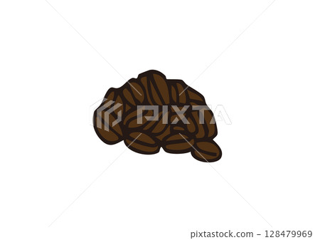 Coffee beans hand drawn line art illustration Coffee beans hand drawn line art illustration 128479969