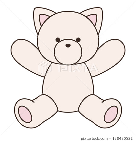 Vector illustration of a cute stuffed cat. Cat, icon, animal 128480521