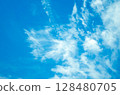 "Clouds blowing in the wind and the wide blue sky" 128480705