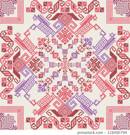 Mexican Teenek embroidery pattern 42 Mexican Teenek embroidery pattern 42 128480799
