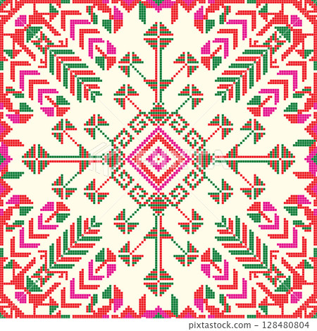 Mexican Teenek embroidery pattern 47 128480804