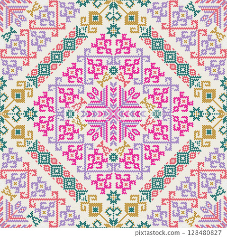 Mexican Teenek embroidery pattern 39 Mexican Teenek embroidery pattern 39 128480827
