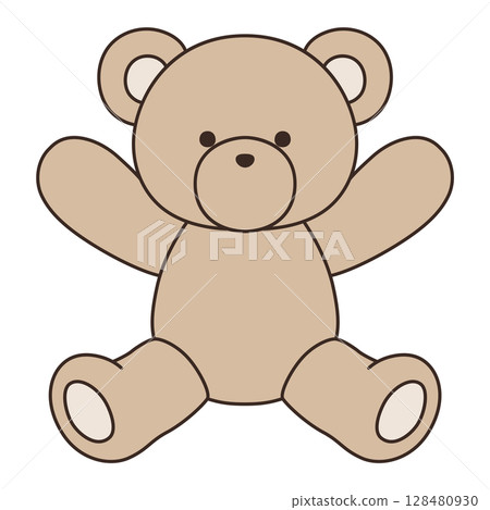 Vector illustration of a cute teddy bear. Bear, icon, sitting, teddy bear 128480930