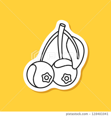 Cranberry fruit sticker icon in flat style. Lingonberry poster vector illustration on isolated background. Fresh berry sign business concept. Cranberry fruit sticker icon in flat style. Lingonberry poster vector illustration on isolated background. Fresh berry sign business concept. 128481041