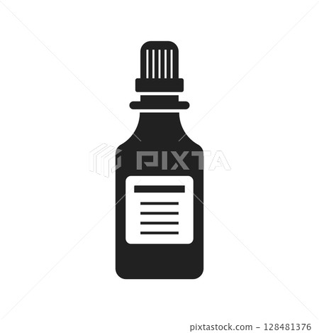 Pill icon in flat style. Drug vector illustration on isolated background. Medicine pharmacy sign business concept. Pill icon in flat style. Drug vector illustration on isolated background. Medicine pharmacy sign business concept. 128481376