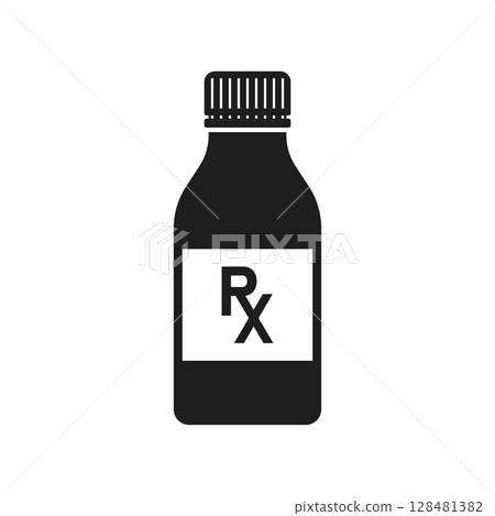 Pill icon in flat style. Drug vector illustration on isolated background. Medicine pharmacy sign business concept. Pill icon in flat style. Drug vector illustration on isolated background. Medicine pharmacy sign business concept. 128481382