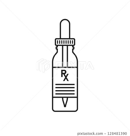 Pill icon in flat style. Drug vector illustration on isolated background. Medicine pharmacy sign business concept. 128481390