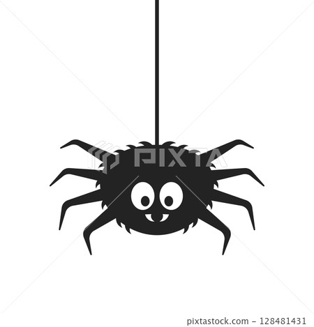Spider icon in flat style. Tarantula insect vector illustration on isolated background. Wildlife sign business concept. 128481431