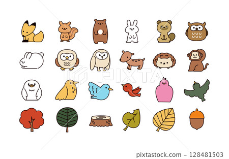 秋天的圖標集 128481503