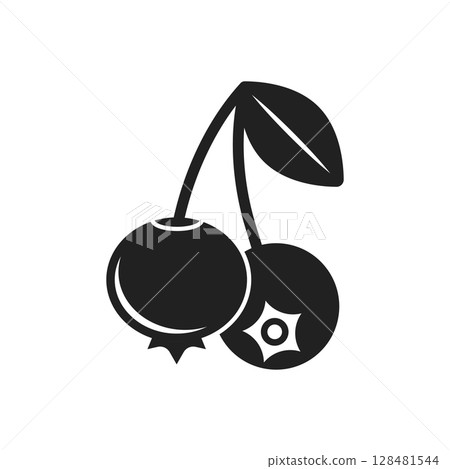 Cranberry fruit icon in flat style. Lingonberry vector illustration on isolated background. Fresh berry sign business concept. 128481544