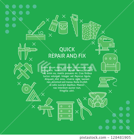 Repair and fix round banner template 128481905