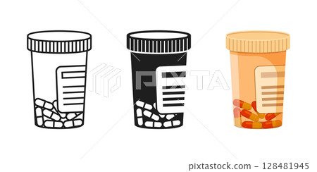 Pill icon set collection in flat style. Drug vector illustration on isolated background. Medicine pharmacy sign business concept. Pill icon set collection in flat style. Drug vector illustration on isolated background. Medicine pharmacy sign business concept. 128481945