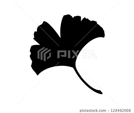 銀杏葉剪影圖 128482008