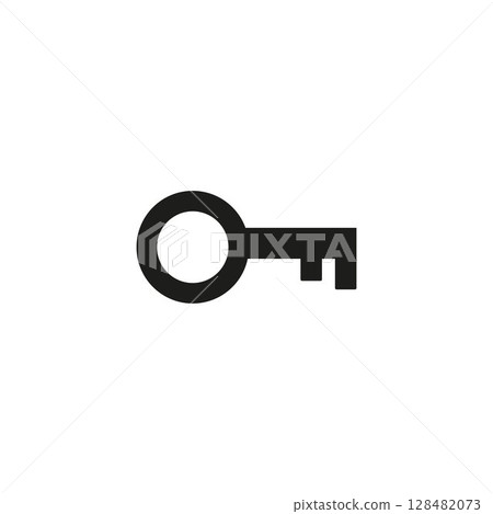 Old key vector icon illustration isolated on white background 128482073