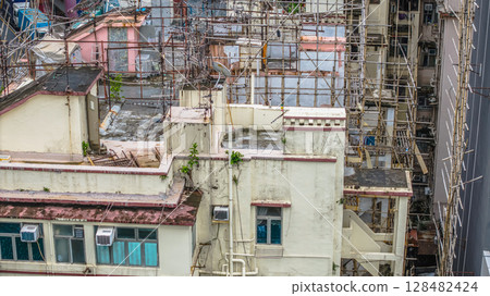 July 12 2025 Historic Tong Lau Tenement Building in Hong Kong July 12 2025 Historic Tong Lau Tenement Building in Hong Kong 128482424
