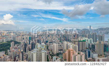 July 12 2025 Contrast of Old and New Buildings Hong Kong 128482427