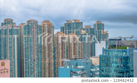 July 12 2025 Modern New Residential Apartment Building in Hong Kong 128482432