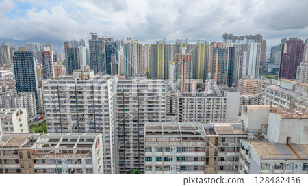 July 12 2025 Lei Cheng Uk Estate in Kowloon, Hong Kong 128482436