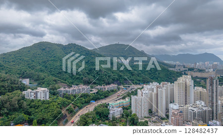 July 12 2025 Ching Cheung Road Highway in Hong Kong City 128482437