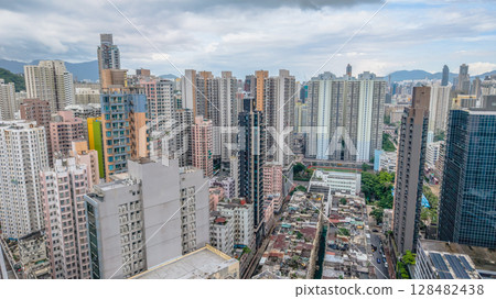 July 12 2025 Modern Cityscape of West Kowloon, Hong Kong 128482438