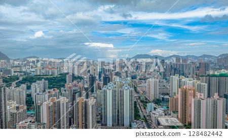 July 12 2025 Contrast of Old and New Buildings Hong Kong 128482442