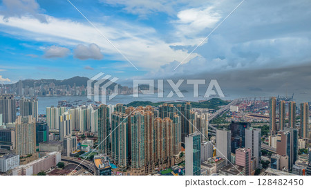 July 12 2025 Modern New Residential Apartment Building in Hong Kong 128482450