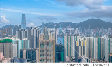 July 12 2025 Cityscape of Kowloon Peninsula, Hong Kong Skyline 128482451
