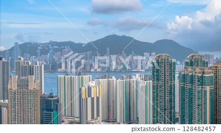 July 12 2025 Modern New Residential Apartment Building in Hong Kong 128482457
